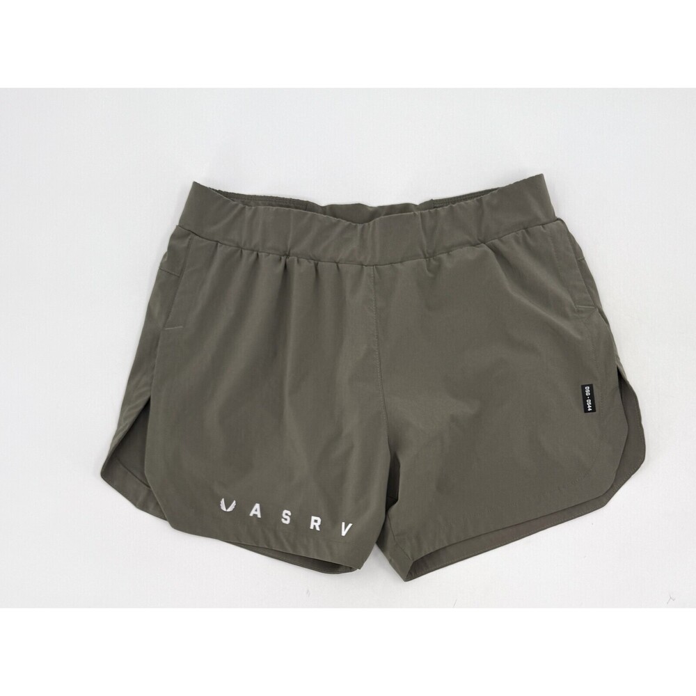ASRV Shorts Training Large Mens Green Drawstring Gym Running DSG 0544 Lined